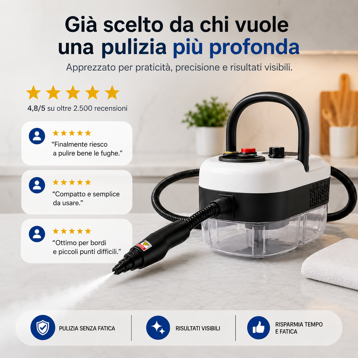 VapoPronto™ Jet - Pulitore a Vapore Portatile