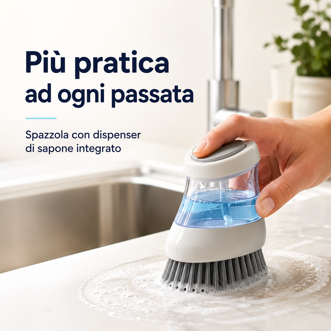 Spazzola con Dispenser di Sapone