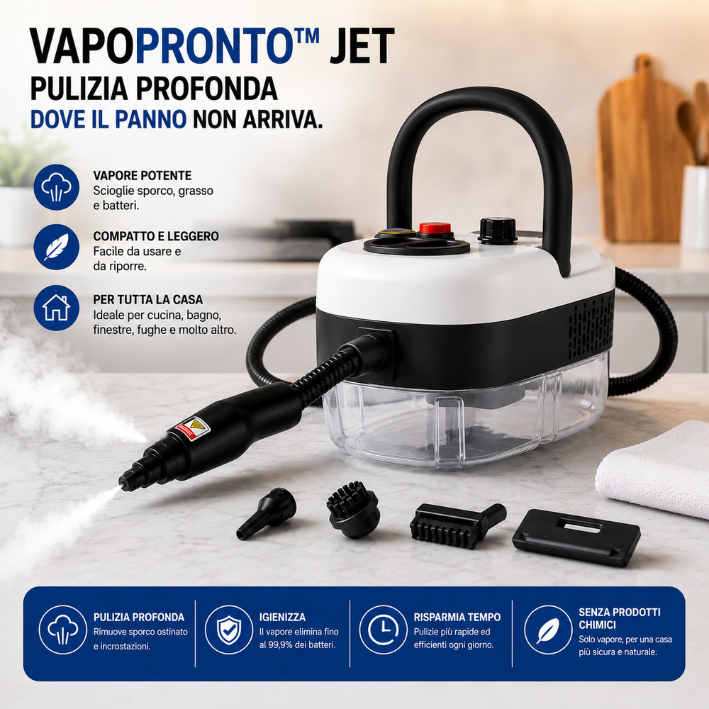 VapoPronto™ Jet - Pulitore a Vapore Portatile